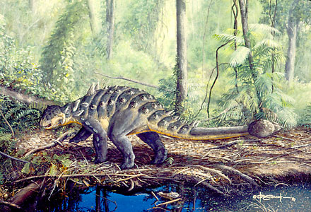 Life restoration of the ankylosaurid Euoplocephalus